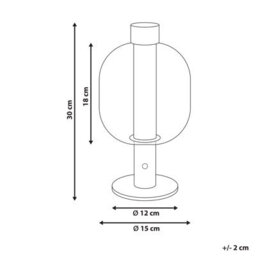 Wyld And Coco Black Led Wireless Table Lamp With Aluminium Stand And Clear Oval Glass Shade, W15 X D15 X H30Cm - thumbnail 3