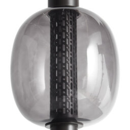 Wyld And Coco Black Led Wireless Table Lamp With Aluminium Stand And Clear Oval Glass Shade, W15 X D15 X H30Cm - thumbnail 5