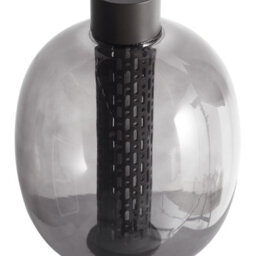 Wyld And Coco Black Led Wireless Table Lamp With Aluminium Stand And Clear Oval Glass Shade, W15 X D15 X H30Cm - thumbnail 4