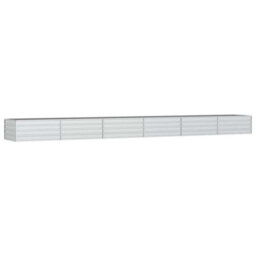 Berkfield Practical Garden Raised Bed 600X80X45 Cm Galvanized Steel Silver - thumbnail 1