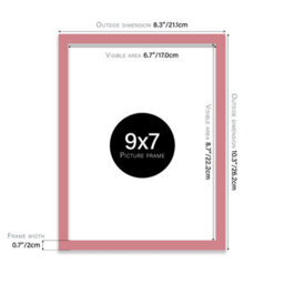 9X7 Pink Picture Frame (17.8 X 22.9Cm) Poster, Photo, Artwork, Gallery Wall Or Print - thumbnail 3