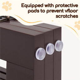 Yaheetech Espresso 3 Panel Freestanding Wooden Pet Gate With Two Support Feet 150X90Cm - thumbnail 7