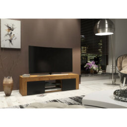 Tv Unit Loom 130Cm - Dark Oak & Black Matt Doors - thumbnail 2
