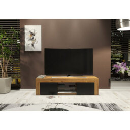 Tv Unit Loom 130Cm - Dark Oak & Black Matt Doors - thumbnail 6