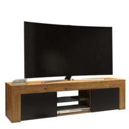 Tv Unit Loom 130Cm - Dark Oak & Black Matt Doors - thumbnail 9