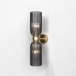 Luminosa Lighting Luminosa Maytoni Antic Modern 2 Light Up & Down Wall Lamp Gold, Grey Shade, E14 - thumbnail 1
