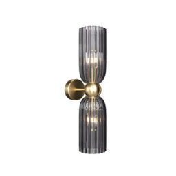 Luminosa Lighting Luminosa Maytoni Antic Modern 2 Light Up & Down Wall Lamp Gold, Grey Shade, E14 - thumbnail 2