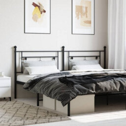 Berkfield Metal Headboard Black 200 Cm - thumbnail 1
