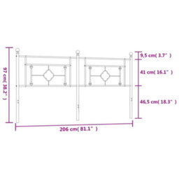 Berkfield Metal Headboard Black 200 Cm - thumbnail 7