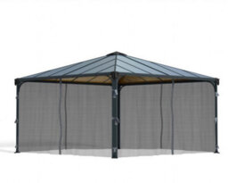 Canopia by Palram Net Curtain Set For Square Gazebo 4X - L436 X W436 X H217 Cm (Gazebo Not Included) - thumbnail 1