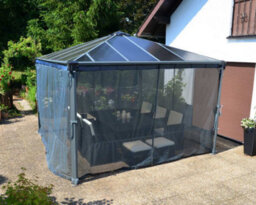 Canopia by Palram Net Curtain Set For Square Gazebo 4X - L436 X W436 X H217 Cm (Gazebo Not Included) - thumbnail 4