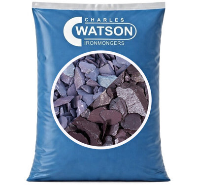 Charles Watson 40mm Plum Slate Chippings Decorative Garden Stone Large Approx. 20Kg Polybag - image 1