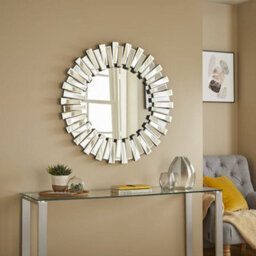 The Online Mirror Shop Wall Mirror Stella Starburst Round Silver Bevelled With Stylish  Black Outline - H 80Cm X W 80Cm X  D 3.5Cm - thumbnail 2
