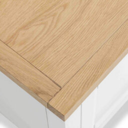 Farro White 85Cm Coffee Table With Drawer - Painted With Oak Top - By Roseland Furniture - thumbnail 8