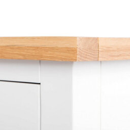 Farro White 85Cm Coffee Table With Drawer - Painted With Oak Top - By Roseland Furniture - thumbnail 9