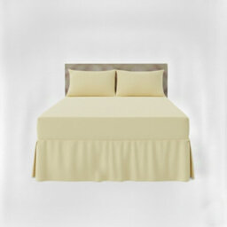 Fitted Valance Bed Sheet Polycotton Mattress Cover And Frill Easy Care Lemon - thumbnail 2