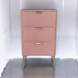 Minster 3 Drawers Chest Of Drawers - Wood - L30 X W40 X H75 Cm - Pink - thumbnail 2