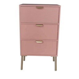 Minster 3 Drawers Chest Of Drawers - Wood - L30 X W40 X H75 Cm - Pink