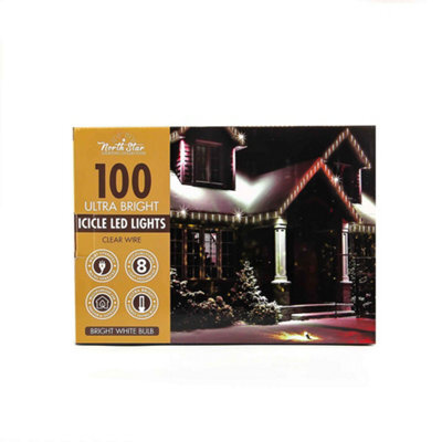 100 Led Icicle Lights Outdoor Ultra Bright Christmas Fairy Lights - Bright White Bulb - image 1