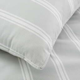 Bianca Fine Linens Ashford Stripe 200 Tc Cotton Percale Reversible Super King Duvet Cover Set With Pillowcases Silver Grey - thumbnail 5