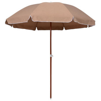Berkfield Parasol With Steel Pole 240 Cm Taupe - image 1