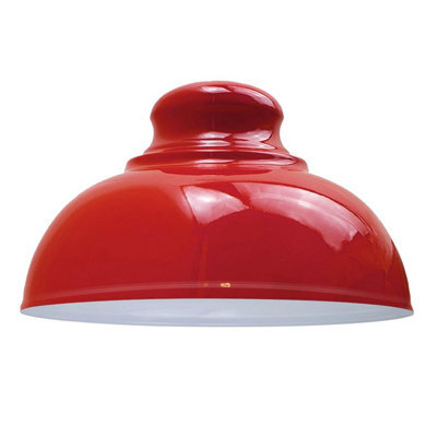 "Metal Red Lamp Shades With White Inner, 11.41"" Lampshades For Ceiling Lights,light Shade Ceiling For Living Room, Bedroom" - image 1