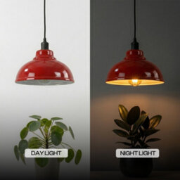 "Metal Red Lamp Shades With White Inner, 11.41"" Lampshades For Ceiling Lights,light Shade Ceiling For Living Room, Bedroom" - thumbnail 8