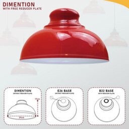 "Metal Red Lamp Shades With White Inner, 11.41"" Lampshades For Ceiling Lights,light Shade Ceiling For Living Room, Bedroom" - thumbnail 5