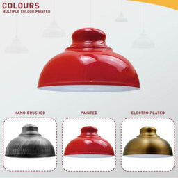 "Metal Red Lamp Shades With White Inner, 11.41"" Lampshades For Ceiling Lights,light Shade Ceiling For Living Room, Bedroom" - thumbnail 7