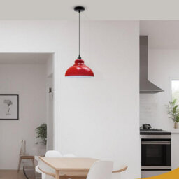 "Metal Red Lamp Shades With White Inner, 11.41"" Lampshades For Ceiling Lights,light Shade Ceiling For Living Room, Bedroom" - thumbnail 3