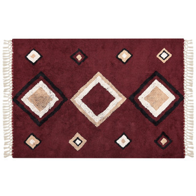 Beliani Rug Siirt Red 160 X 230 Cm Cotton - image 1