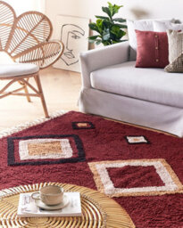 Beliani Rug Siirt Red 160 X 230 Cm Cotton - thumbnail 2