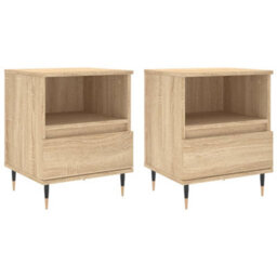 Berkfield Bedside Cabinets 2 Pcs Sonoma Oak 40X35X50 Cm Engineered Wood - thumbnail 2