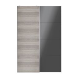 GoodHome Atomia Contemporary Panelled Non-Mirrored Grey & Anthracite Oak Effect High Gloss 2 Door Sliding Wardrobe Door Kit (H)2250mm (W)1500mm - thumbnail 2