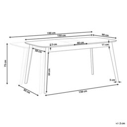 Beliani Extending Dining Table Madox Dark Walnut 120/150 Cm 75 Cm - thumbnail 3