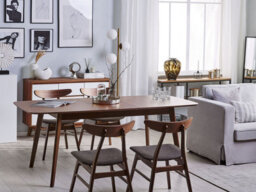 Beliani Extending Dining Table Madox Dark Walnut 120/150 Cm 75 Cm - thumbnail 2