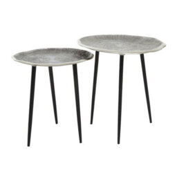 Orsina Silva Set Of Two Oak Effect Silver Top Side Tables - thumbnail 5