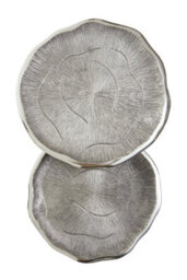 Orsina Silva Set Of Two Oak Effect Silver Top Side Tables - thumbnail 2