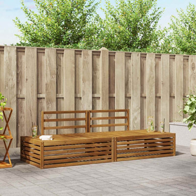 Walplus Outdoor Sofa Set Natural 203.5 X 83 X 73 Cm Solid Acacia Wood - image 1