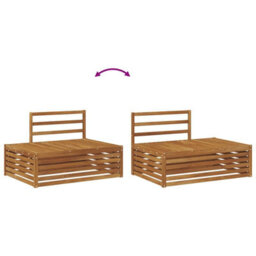 Walplus Outdoor Sofa Set Natural 203.5 X 83 X 73 Cm Solid Acacia Wood - thumbnail 7