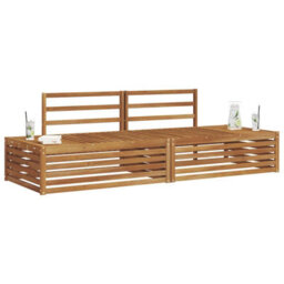 Walplus Outdoor Sofa Set Natural 203.5 X 83 X 73 Cm Solid Acacia Wood - thumbnail 3
