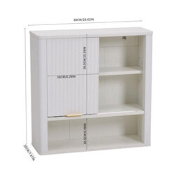 Thehotsale White Wall-Mounted Bathroom Cabinet Wooden Cabinet With Sliding Door - thumbnail 8