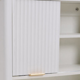 Thehotsale White Wall-Mounted Bathroom Cabinet Wooden Cabinet With Sliding Door - thumbnail 6