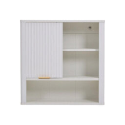 Thehotsale White Wall-Mounted Bathroom Cabinet Wooden Cabinet With Sliding Door - thumbnail 3