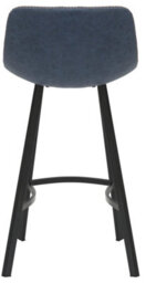 Lamboro Antico Faux Leather Kitchen Bar Stool, Matt Black Fixed Height Legs With Footrest, Breakfast & Home Bar Stool - Blue - thumbnail 6