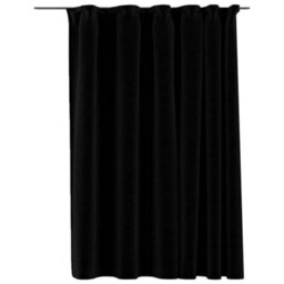 Berkfield Premium Linen-Look Blackout Curtains With Hooks Black 290X245 Cm