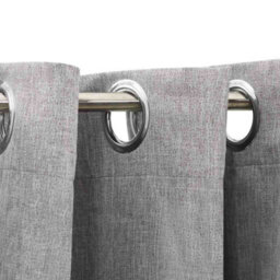 Berkfield Linen-Look Blackout Curtains With Grommets 2Pcs Grey 140X175Cm - thumbnail 3