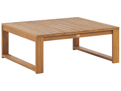 Beliani Garden Coffee Table Light - Certified Acacia Wood Rectangular 90 X 75 Cm Outdoor Patio - image 1