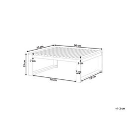 Beliani Garden Coffee Table Light - Certified Acacia Wood Rectangular 90 X 75 Cm Outdoor Patio - thumbnail 3