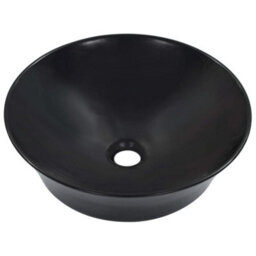 Berkfield Wash Basin 41X12.5 Cm Ceramic Black - thumbnail 2